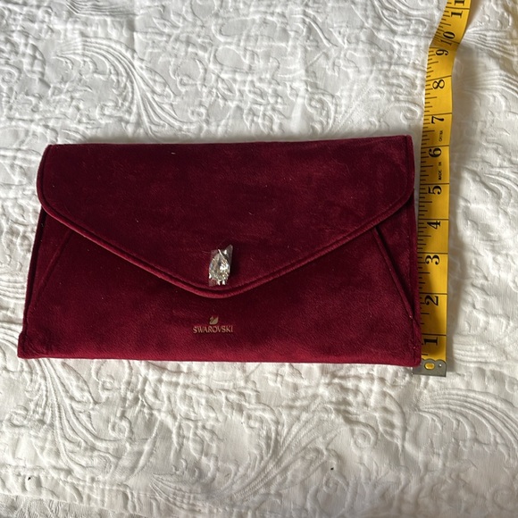 Swarovski Maroon velvet clutch with crystal accent NWOT - Picture 9 of 10